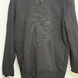 H&M The Weeknd XO Black Hoodie with Embroidered Panther Design